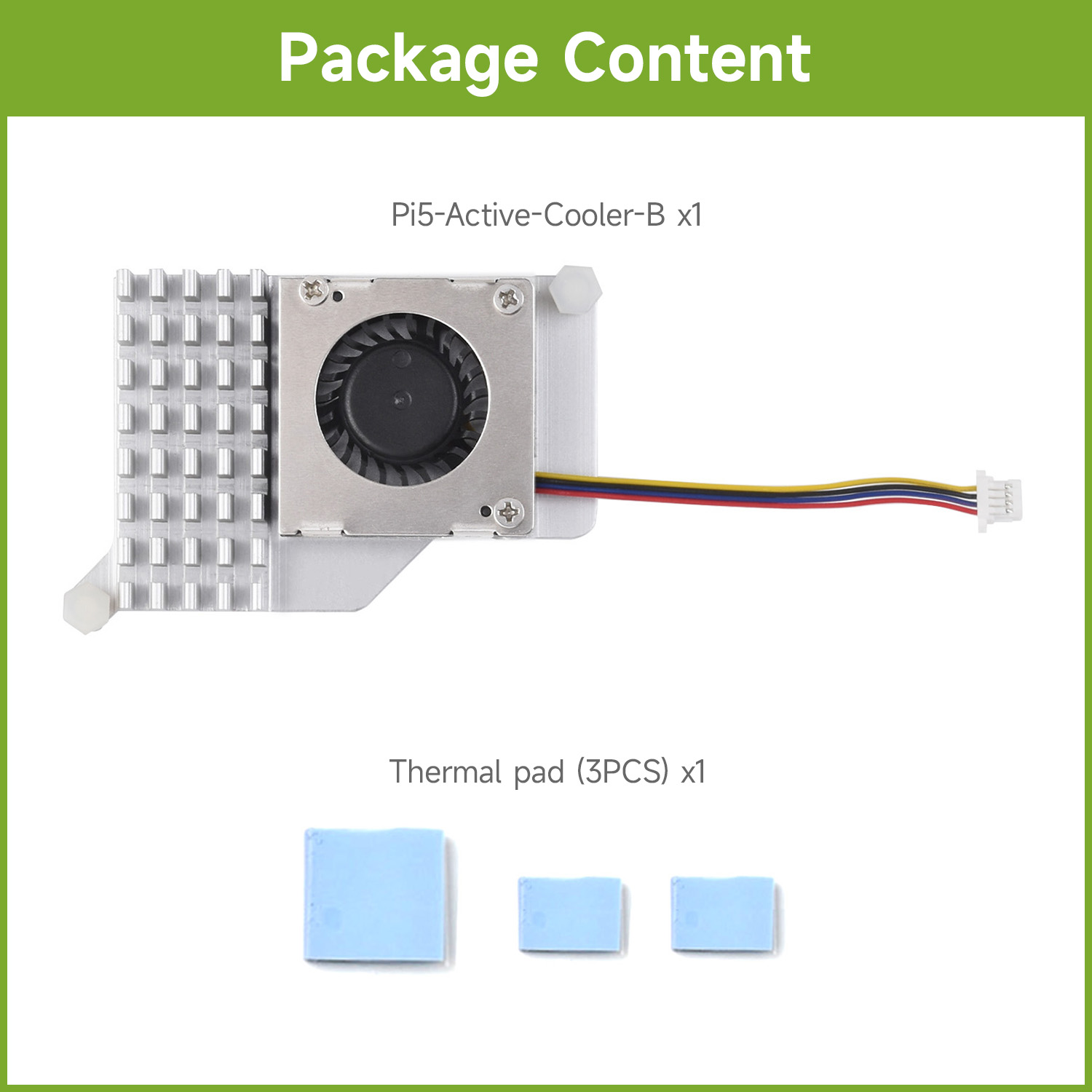 Heatsink Aluminum - مبرد Waveshare Active (B) لـ Raspberry