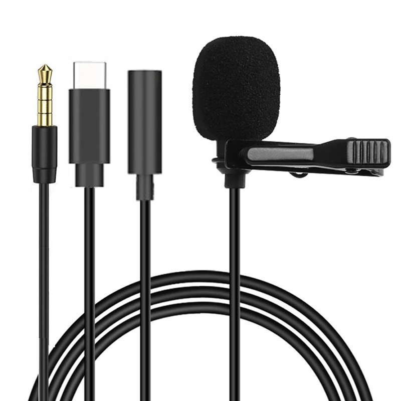 Microphone Capsule - 1.5 متر صغير محمول Lavalier ميكروفون
