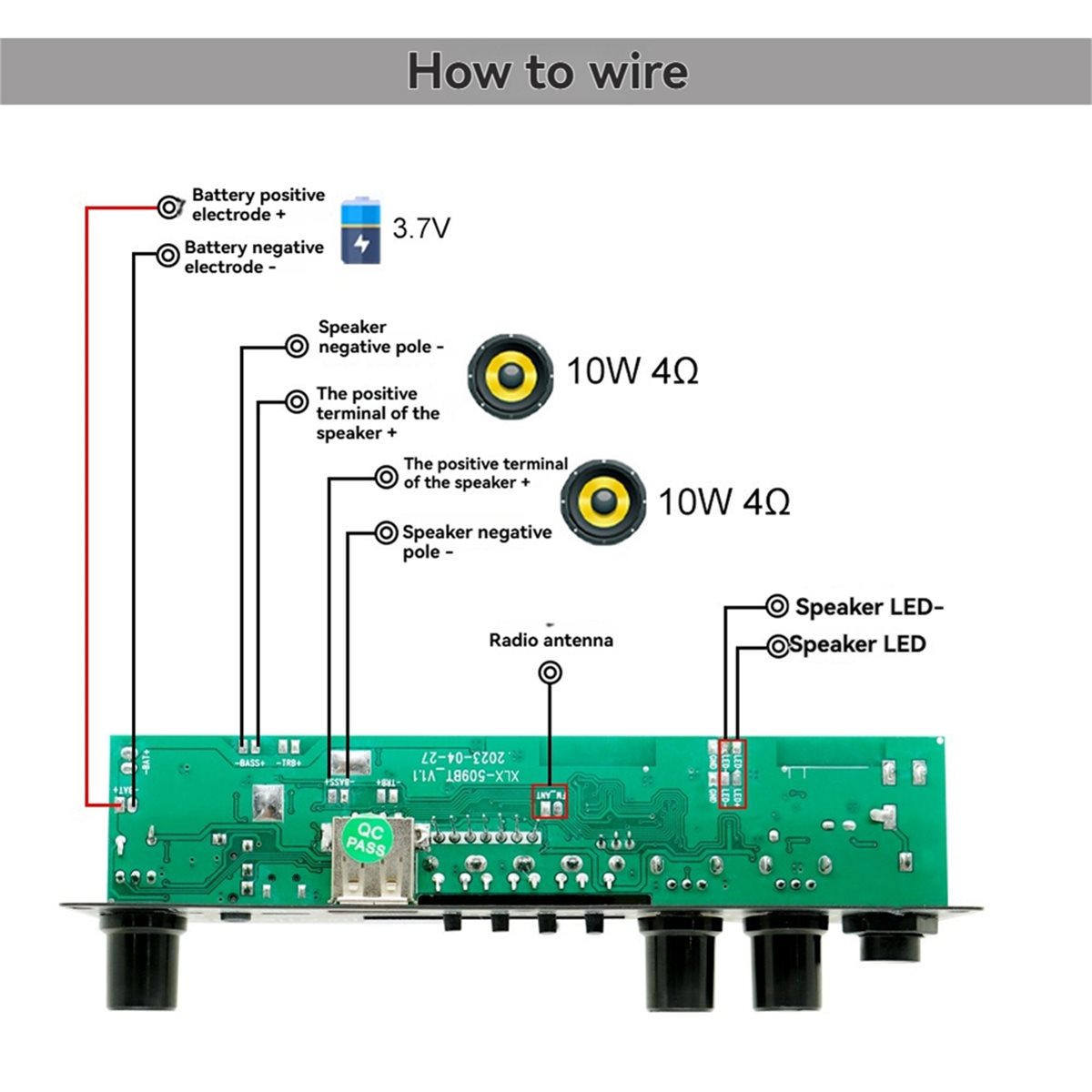 تحديث. لوحة مكبر صوت 2×10 واط  - مراجعة Diy Speaker وسعره