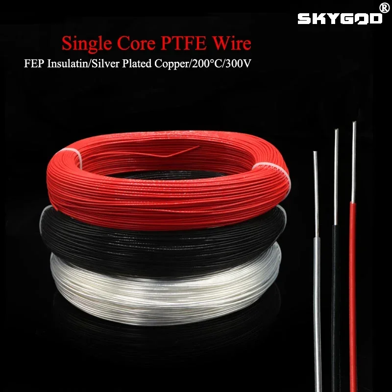 2/5/10/20/50 متر سلك PTFE أحاد - مراجعة Audio Jumper Wire وسعره
