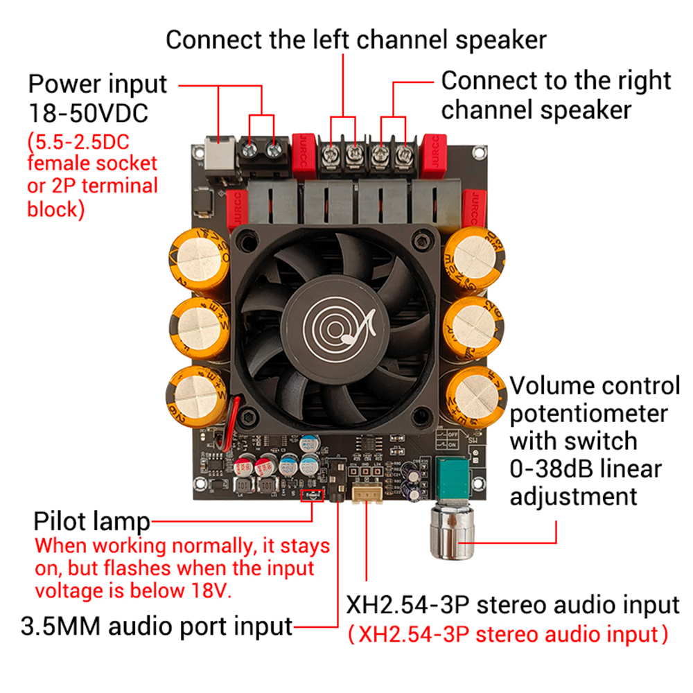 ZK-6002 DC18-50V مكبر كهربائي  - مراجعة Es9018 Dac وسعره