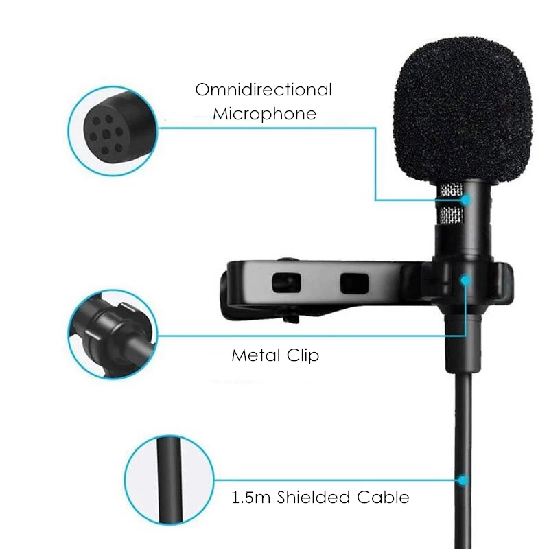1.5 متر صغير محمول Lavalier مي - مراجعة Microphone Capsule وسعره