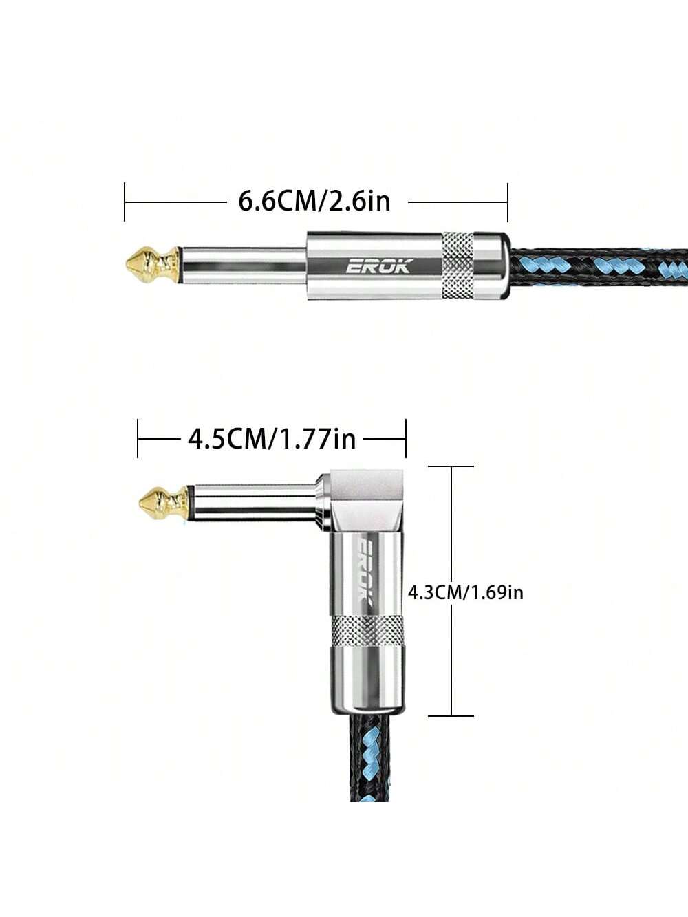 كابل جيتار EROK مقاس 6.35 مم،  - مراجعة Audio Cable Rca وسعره